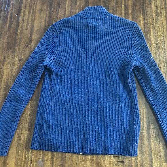 Croft & Barrow Quilted zip sweater jacket Petite Small Blue PS - Picture 3 of 3